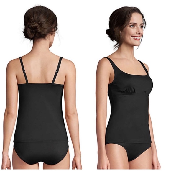 Lands End Tankini Square neck underwire 2 piece black - Picture 4 of 4